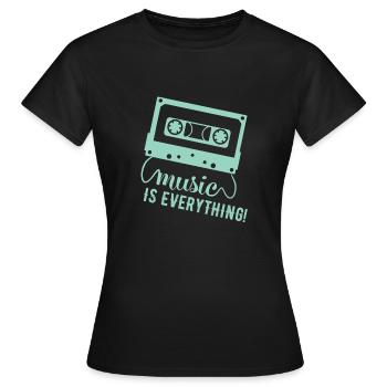 Cassette Musique Is Everything - T-shirt Femme - noir - Devant - AI Model Female 172 dark (172cm)