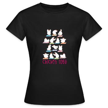 Huhn Yoga - Frauen T-Shirt - Schwarz - Vorne - AI Model Female 172 dark (172cm)