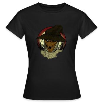 Gruselige Vogelscheuche Strohmann Scarecrow Feld - Frauen T-Shirt - Schwarz - Vorne - AI Model Female 172 dark (172cm)