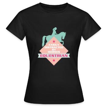 Horse riding Horse riding Horse saying Funny sayings - Women's T-Shirt - black - Front - AI Model Female 172 dark (172cm)