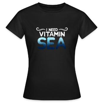 Vitamin Sea - Women's T-Shirt - black - Front - AI Model Female 172 dark (172cm)