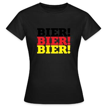 - Bière! Bière! Bière! - T-shirt Femme - noir - Devant - AI Model Female 172 dark (172cm)