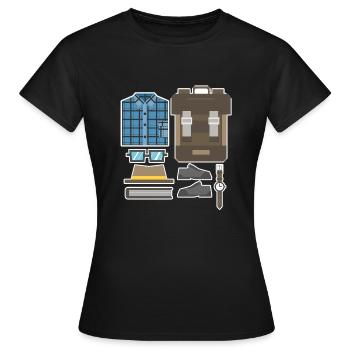 Streber Ausrüstung Nerd Nerdy Geek Geschenkidee - Frauen T-Shirt - Schwarz - Vorne - AI Model Female 172 dark (172cm)