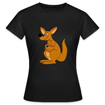 Kangourou Kangourou - T-shirt Femme - noir - Devant - AI Model Female 172 dark (172cm)