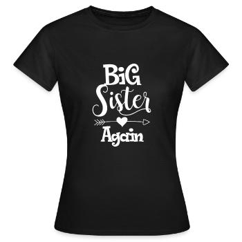 Big Sister Again frères et soeurs aiment coeur - T-shirt Femme - noir - Devant - AI Model Female 172 dark (172cm)