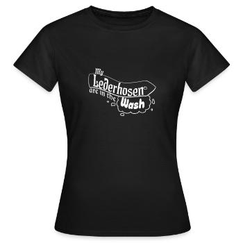 Lederhose disant Funny Beer - T-shirt Femme - noir - Devant - AI Model Female 172 dark (172cm)