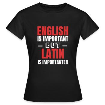 Latein Lehrer Geschenkidee - Frauen T-Shirt - Schwarz - Vorne - AI Model Female 172 dark (172cm)