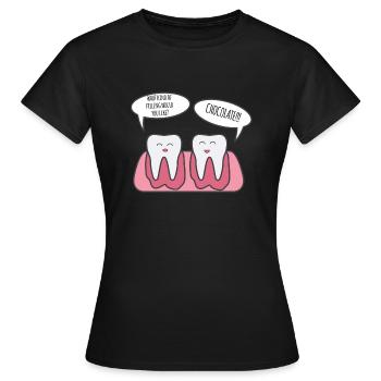 Zahnarzt - Zahnarzt T-Shirt - Spruch - Lustig - Frauen T-Shirt - Schwarz - Vorne - AI Model Female 172 dark (172cm)