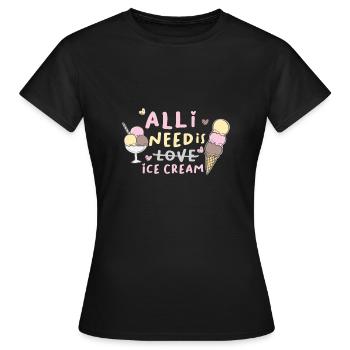 Eis - Frauen T-Shirt - Schwarz - Vorne - AI Model Female 172 dark (172cm)