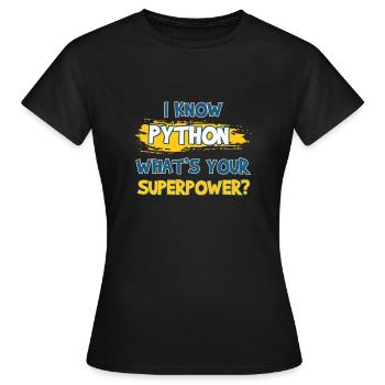 Programmierer Python - Frauen T-Shirt - Schwarz - Vorne - AI Model Female 172 dark (172cm)