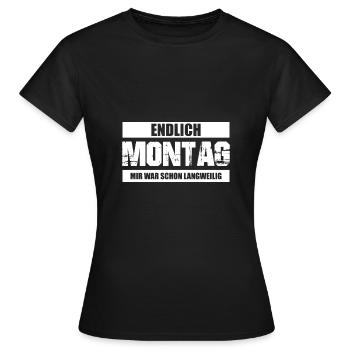 Montag - Frauen T-Shirt - Schwarz - Vorne - AI Model Female 172 dark (172cm)