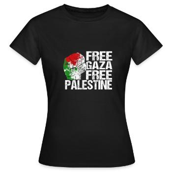 Free Gaza Free Palestine - Frauen T-Shirt - Schwarz - Vorne - AI Model Female 172 dark (172cm)