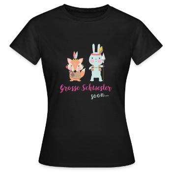 Big goose sister soon soon T-shirt - Women's T-Shirt - black - Front - AI Model Female 172 dark (172cm)