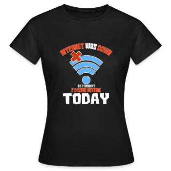 Réception de signal Internet PC Web réseau hors ligne WLan - T-shirt Femme - noir - Devant - AI Model Female 172 dark (172cm)