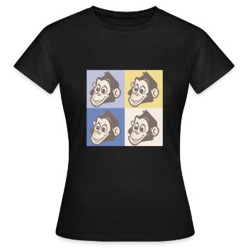 Pop Art Monkey - T-shirt Femme - noir - Devant - AI Model Female 172 dark (172cm)