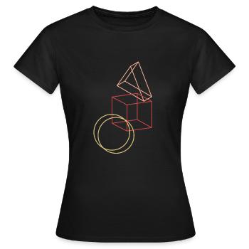 Geometric shapes - Women's T-Shirt - black - Front - AI Model Female 172 dark (172cm)