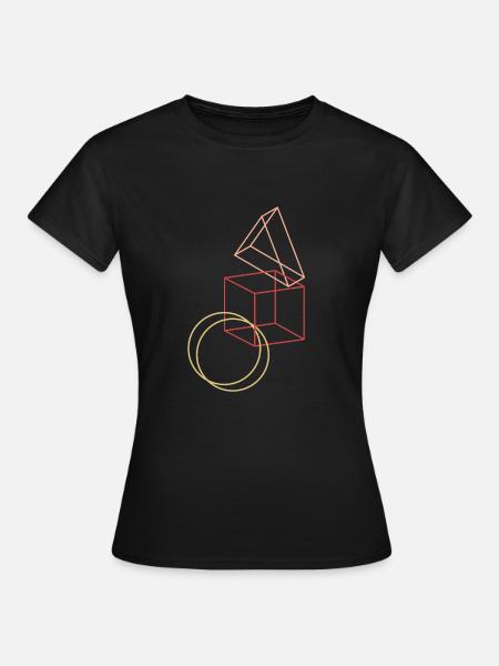Geometrische Formen - Frauen T-Shirt - Schwarz