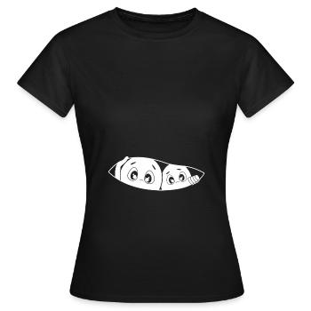 Cadeau de chemise de grossesse de jumeaux mère - T-shirt Femme - noir - Devant - AI Model Female 172 dark (172cm)