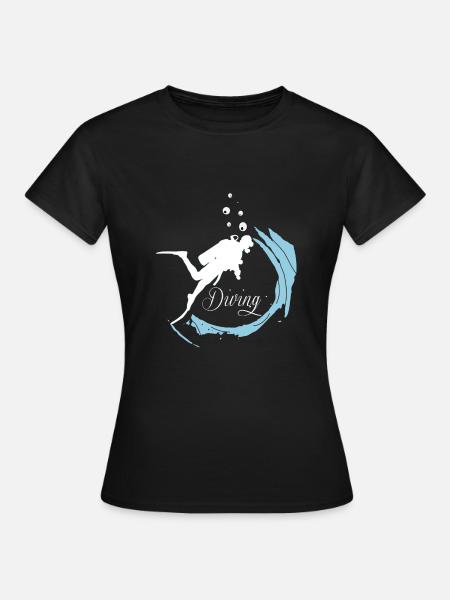 Diving - Taucher - Tauchen - Frauen T-Shirt - Schwarz