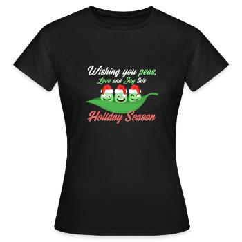 Pois de Noël - T-shirt Femme - noir - Devant - AI Model Female 172 dark (172cm)