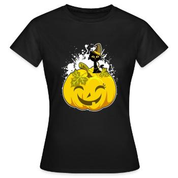 Citrouille d'halloween citrouille d'halloween citrouille d'halloween - T-shirt Femme - noir - Devant - AI Model Female 172 dark (172cm)