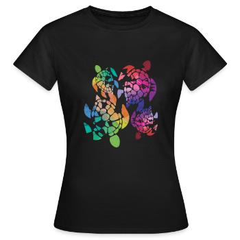 Schildkröte Geschenk Karibik Badeurlaub Ozean Meer - Frauen T-Shirt - Schwarz - Vorne - AI Model Female 172 dark (172cm)