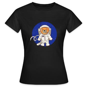 Drôle de chat de l’espace - T-shirt Femme - noir - Devant - AI Model Female 172 dark (172cm)