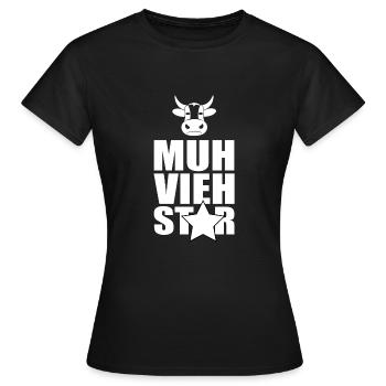 Muh vieh star mit cow head und star - Frauen T-Shirt - Schwarz - Vorne - AI Model Female 172 dark (172cm)