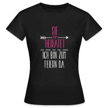 Marier Célébrez la poule - T-shirt Femme - noir - Devant - AI Model Female 172 dark (172cm)