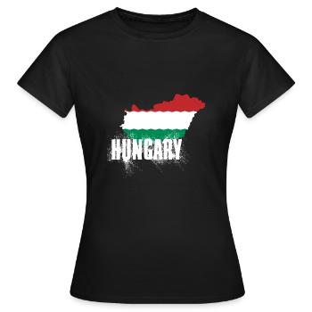 Hongrie - T-shirt Femme - noir - Devant - AI Model Female 172 dark (172cm)