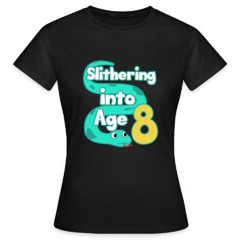 Snake 8th Birthday Party Eighth Boa Gift - Women's T-Shirt - black - Front - AI Model Female 172 dark (172cm)