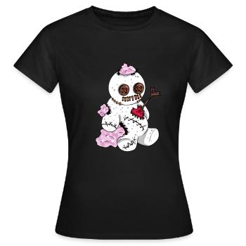 Voodoo Puppe Liebe Liebeskummer Freundin Teddy - Frauen T-Shirt - Schwarz - Vorne - AI Model Female 172 dark (172cm)
