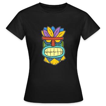 Masque Tikki Tiki Hawaii Hawaii Cadeau - T-shirt Femme - noir - Devant - AI Model Female 172 dark (172cm)