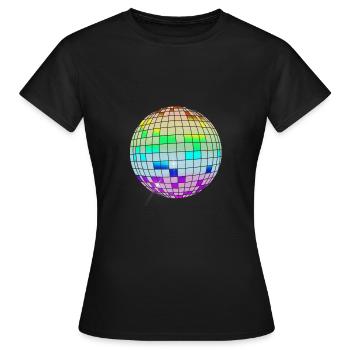 bunte Discokugel - Frauen T-Shirt - Schwarz - Vorne - AI Model Female 172 dark (172cm)