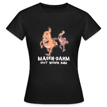 Magen Darm Krankheit Infekt Witzig Geschenk Idee - Frauen T-Shirt - Schwarz - Vorne - AI Model Female 172 dark (172cm)