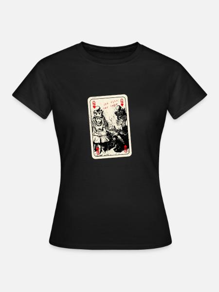 Königin der Herzen - Alice im Wunderland - durch den Spiegel - Frauen T-Shirt - Schwarz
