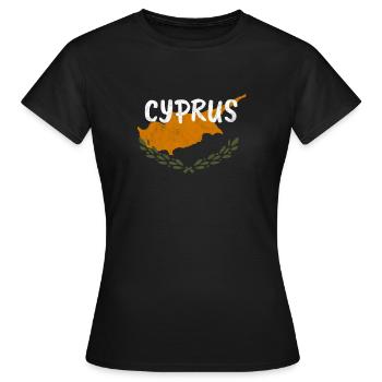 Flagge von Zypern Landkarte Heimatland Geschenk - Frauen T-Shirt - Schwarz - Vorne - AI Model Female 172 dark (172cm)