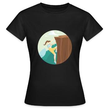 Climbing rock wall - Women's T-Shirt - black - Front - AI Model Female 172 dark (172cm)