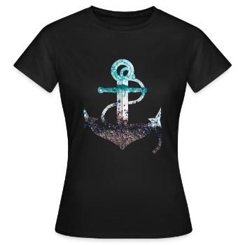 ancre - T-shirt Femme - noir - Devant - AI Model Female 172 dark (172cm)