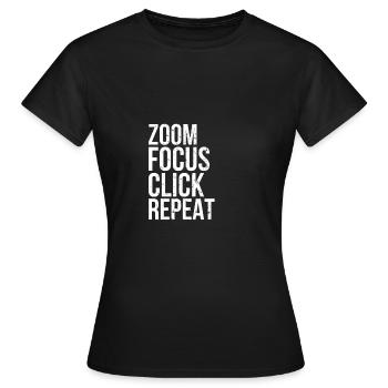 Zoom Focus Click I Focus Click Photography Picture - Women's T-Shirt - black - Front - AI Model Female 172 dark (172cm)