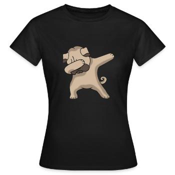 Cadeau de danse pour chiens de carlin - T-shirt Femme - noir - Devant - AI Model Female 172 dark (172cm)