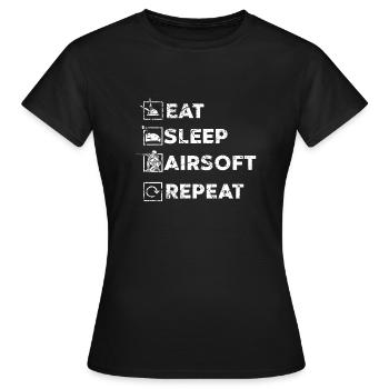 Airsoft - Frauen T-Shirt - Schwarz - Vorne - AI Model Female 172 dark (172cm)