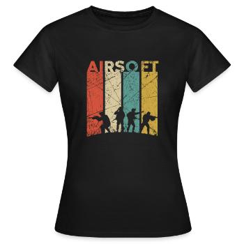 Airsoft - Frauen T-Shirt - Schwarz - Vorne - AI Model Female 172 dark (172cm)