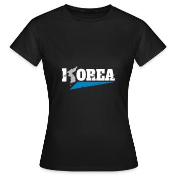Nordkorea Südkorea Geschenk Flagge Korea - Frauen T-Shirt - Schwarz - Vorne - AI Model Female 172 dark (172cm)