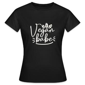 Vegan Babe cool health vegetarian relax - Frauen T-Shirt - Schwarz - Vorne - AI Model Female 172 dark (172cm)