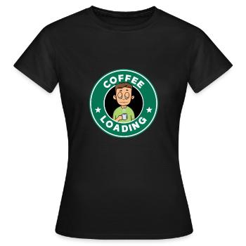 coffee loading - T-shirt Femme - noir - Devant - AI Model Female 172 dark (172cm)