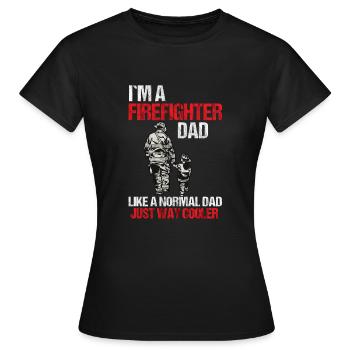 Feuerwehr Papa Feuerwehrmann Vater Geschenk - Frauen T-Shirt - Schwarz - Vorne - AI Model Female 172 dark (172cm)