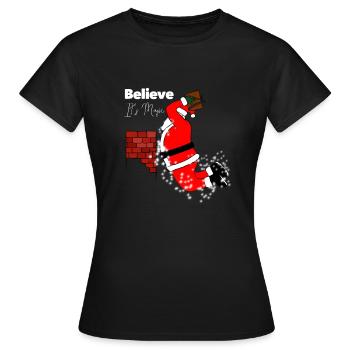 Weihnachtsmann Basketball Geschenk Dunking - Frauen T-Shirt - Schwarz - Vorne - AI Model Female 172 dark (172cm)