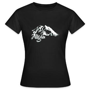 Allgäu montagne I randonnée Tshirt bleu I cadeau - T-shirt Femme - noir - Devant - AI Model Female 172 dark (172cm)