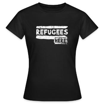 Refugee Immigrant Charity - T-shirt Femme - noir - Devant - AI Model Female 172 dark (172cm)